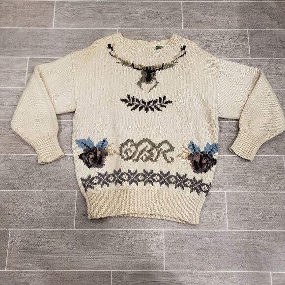 Vintage 100% Wool Christmas Holiday Sweater - Picture 1 of 16
